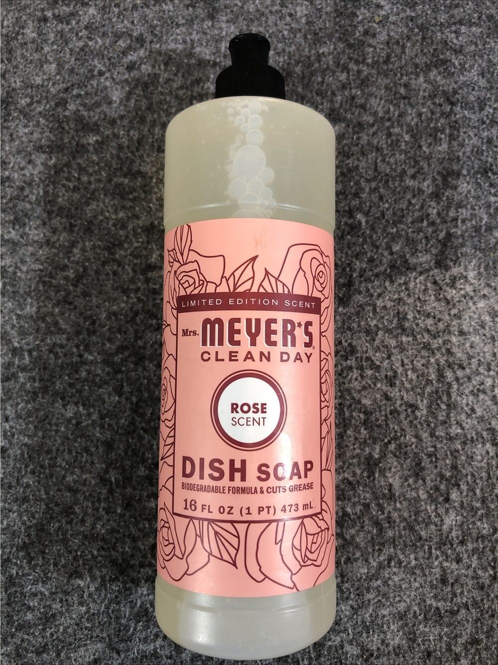 MRS. MEYER'S CLEAN DAY Liquid Dish Soap Limited Edition Scent ROSE 16 fl oz NEW